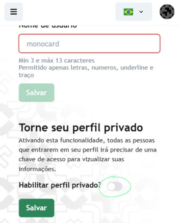 Desabilite a função de perfil privado para retirar a senha do seu perfil online