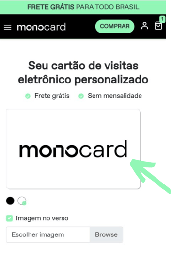 Insira sua logo para que ela seja impressa no monocard